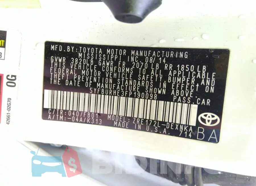 5YFBURHE3FP190098 Photo# 9