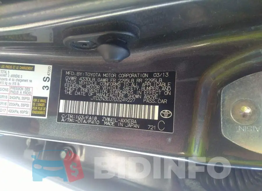 JTDZN3EU7D3249227 Photo# 9
