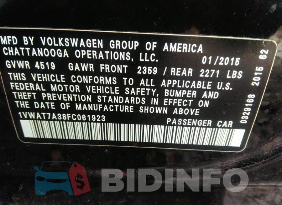 1VWAT7A38FC061923 Photo# 9