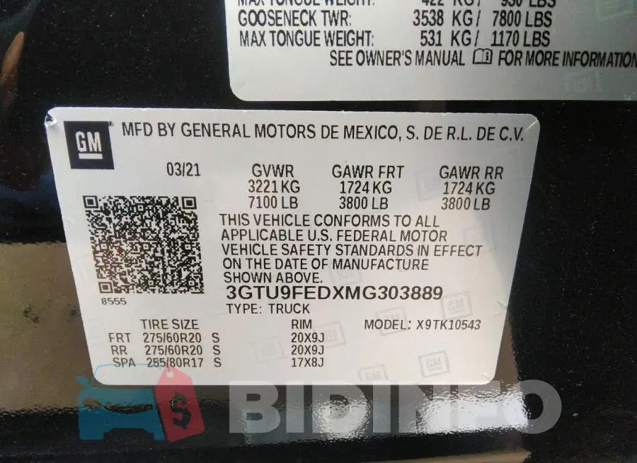 3GTU9FEDXMG303889 Photo# 9
