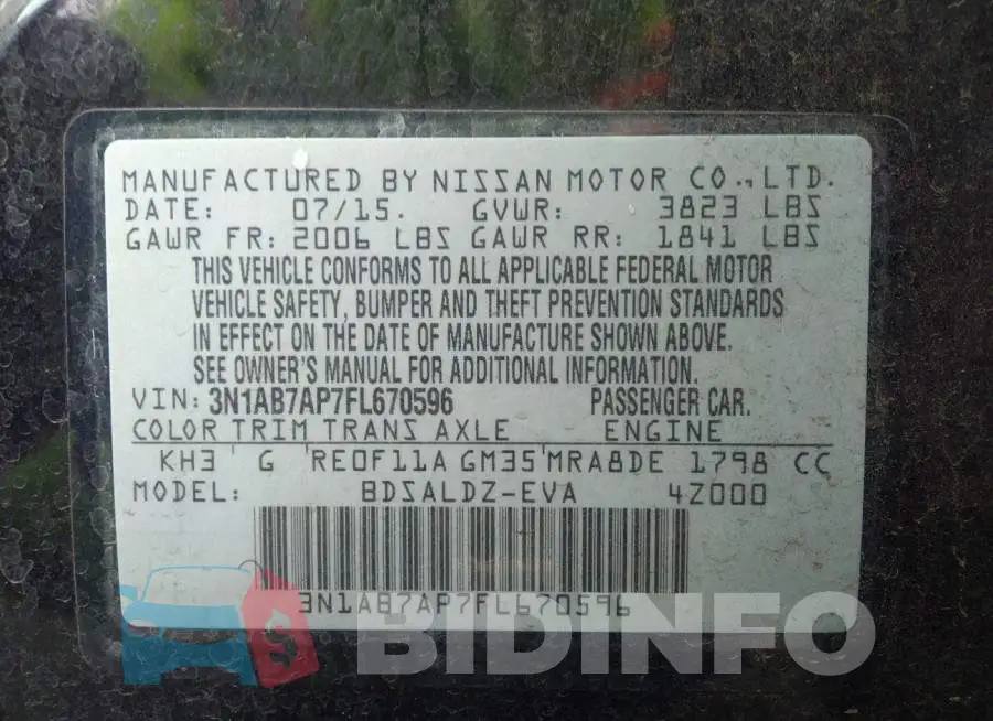 3N1AB7AP7FL670596 Photo# 9