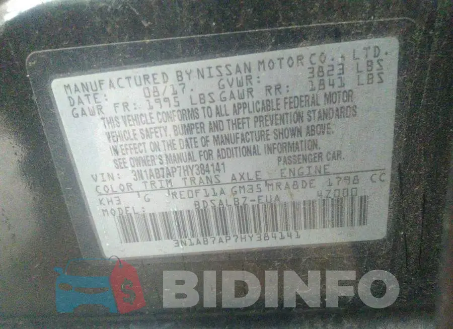 3N1AB7AP7HY384141 Photo# 9