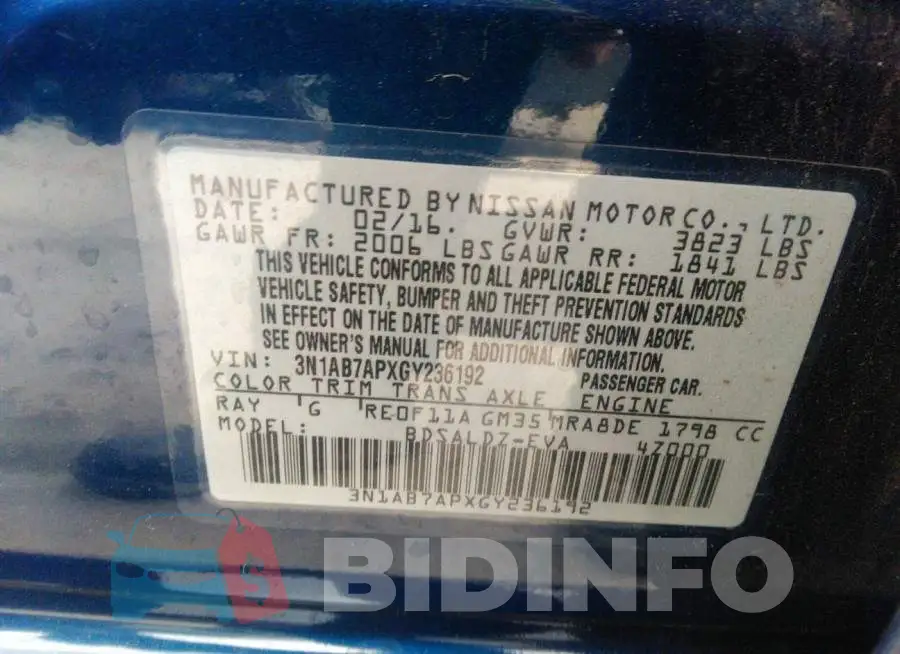 3N1AB7APXGY236192 Photo# 9