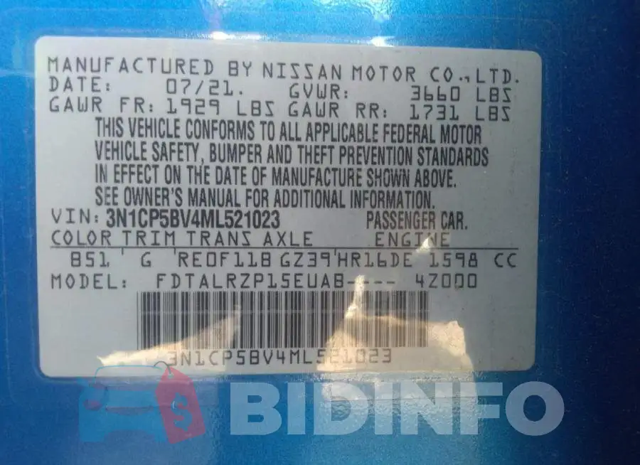 3N1CP5BV4ML521023 Photo# 9