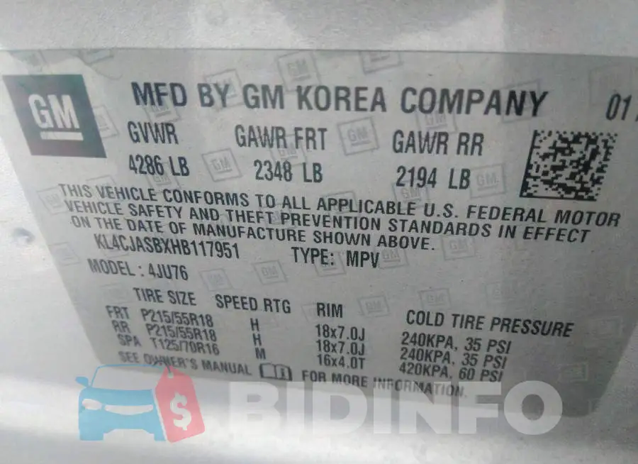 KL4CJASBXHB117951 Photo# 9
