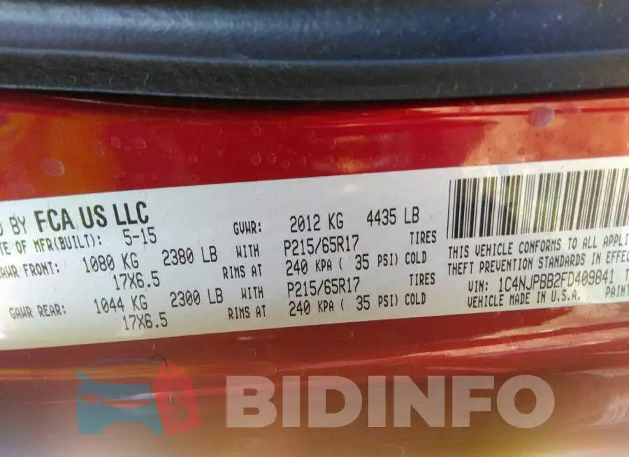 1C4NJPBB2FD409841 Photo# 9