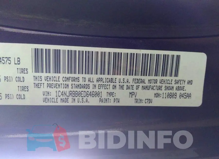 1C4NJRBB0ED646001 Photo# 9