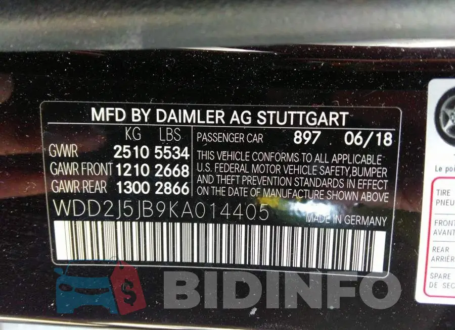 WDD2J5JB9KA014405 Photo# 9