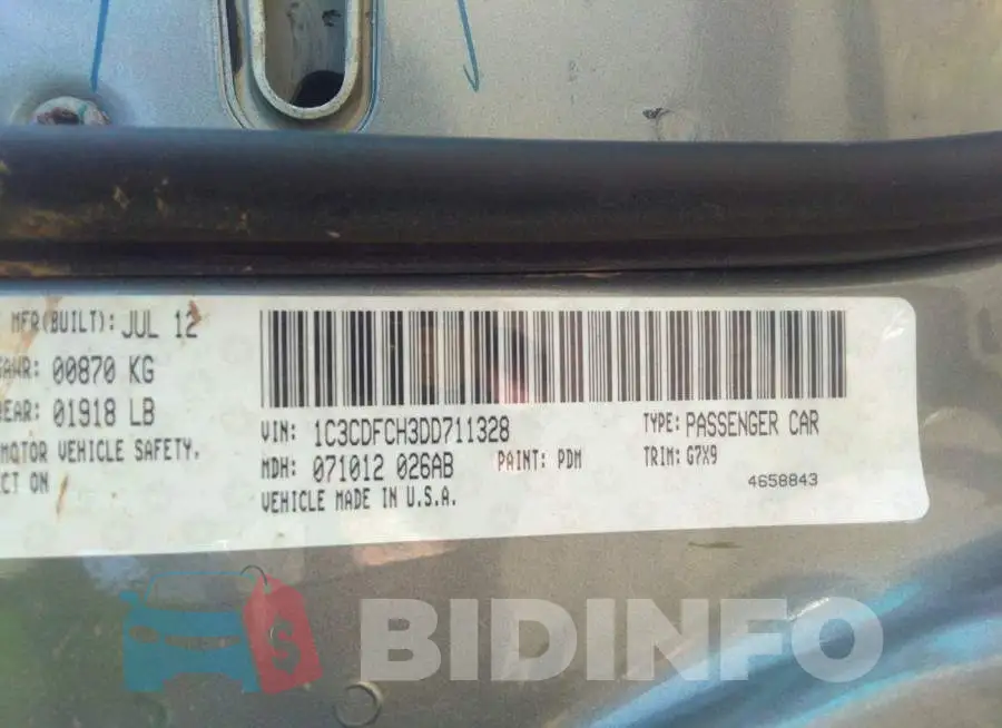1C3CDFCH3DD711328 Photo# 9