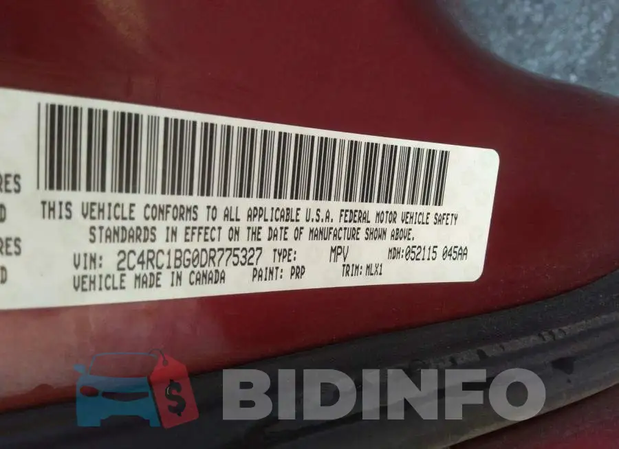 2C4RC1BG0DR775327 Photo# 9