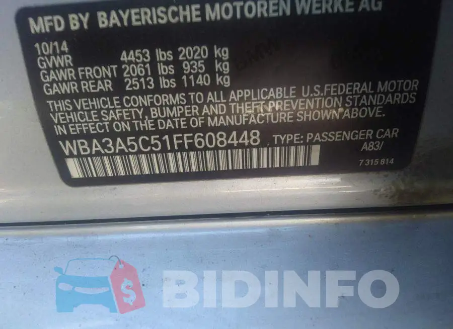 WBA3A5C51FF608448 Photo# 9