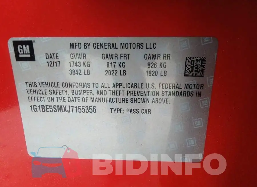 1G1BE5SMXJ7155356 Photo# 9