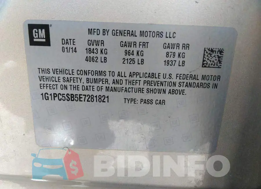 1G1PC5SB5E7281821 Photo# 9