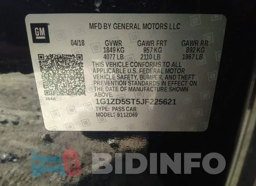 1G1ZD5ST5JF225621 Photo# 9