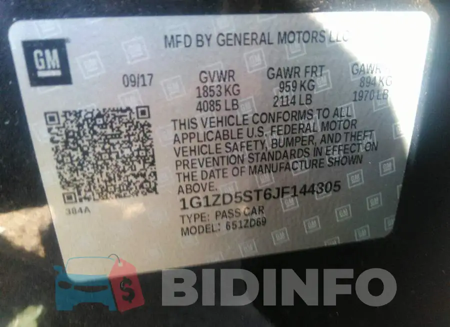 1G1ZD5ST6JF144305 Photo# 9