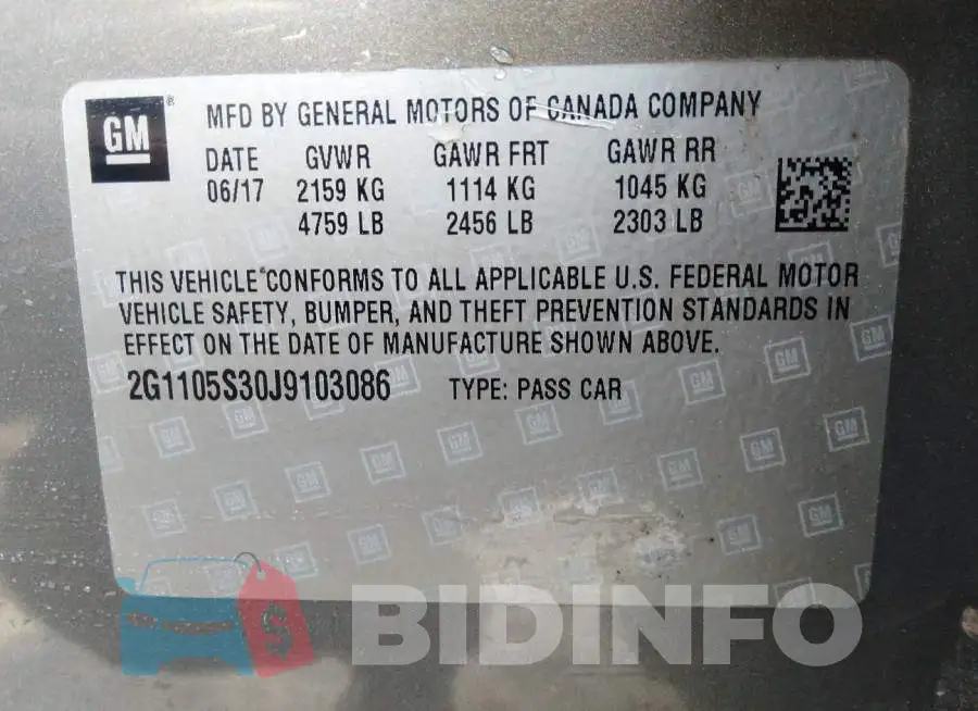 2G1105S30J9103086 Photo# 9