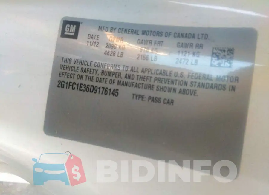 2G1FC1E36D9176145 Photo# 9