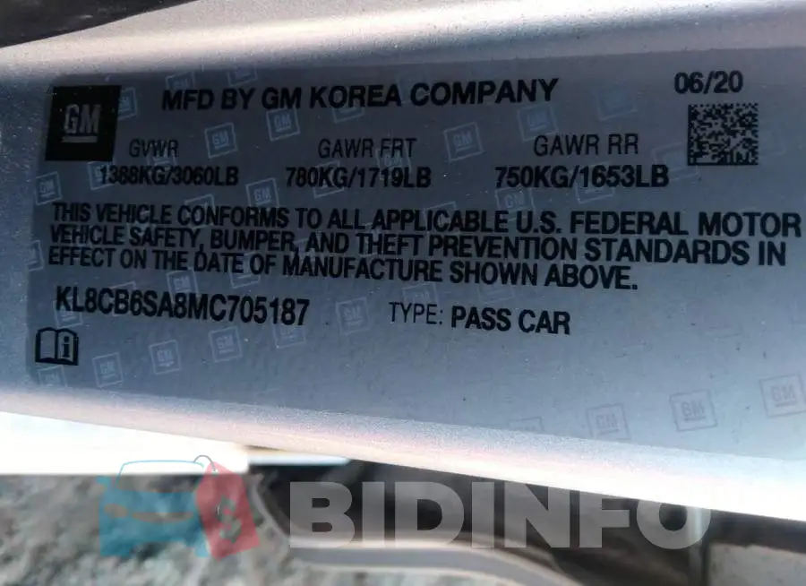 KL8CB6SA8MC705187 Photo# 9