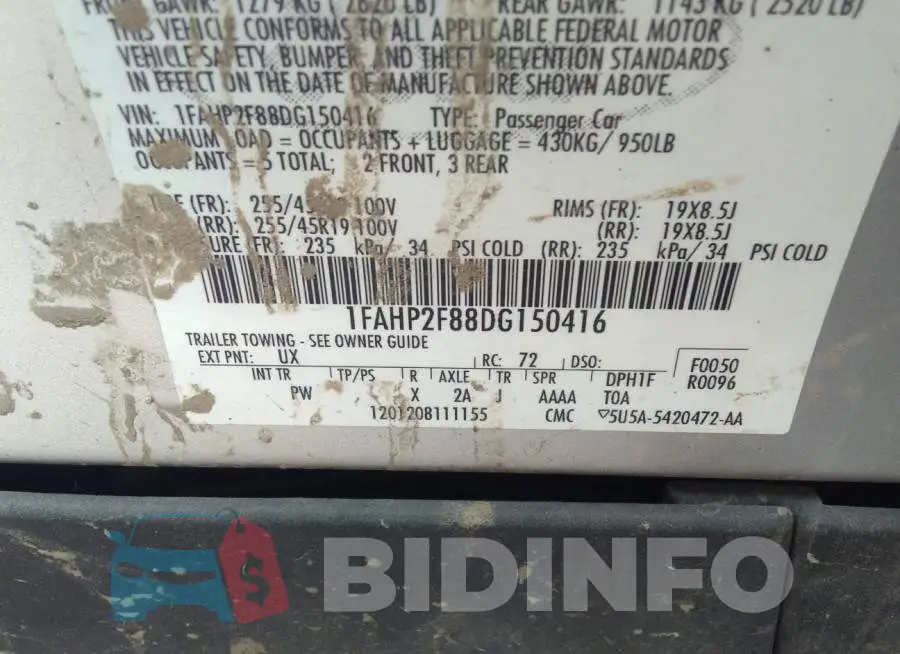 1FAHP2F88DG150416 Photo# 9