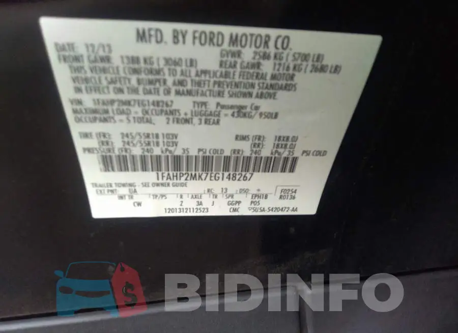 1FAHP2MK7EG148267 Photo# 9
