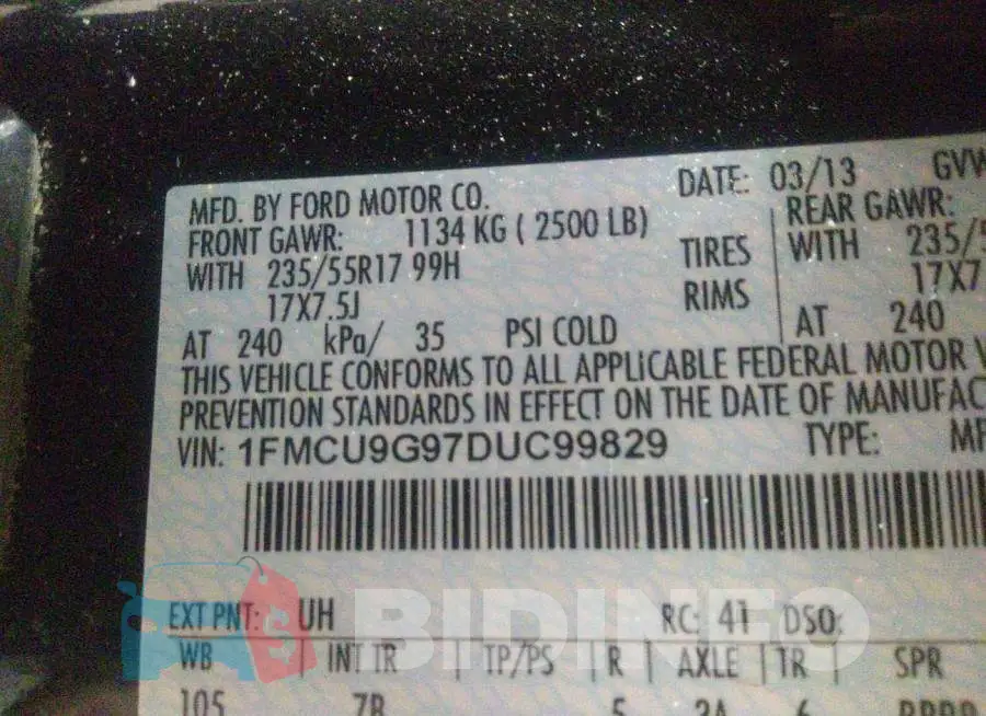 1FMCU9G97DUC99829 Photo# 9
