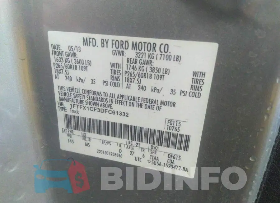 1FTFX1CF3DFC61332 Photo# 9