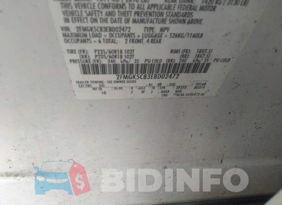 2FMGK5C83EBD02472 Photo# 9
