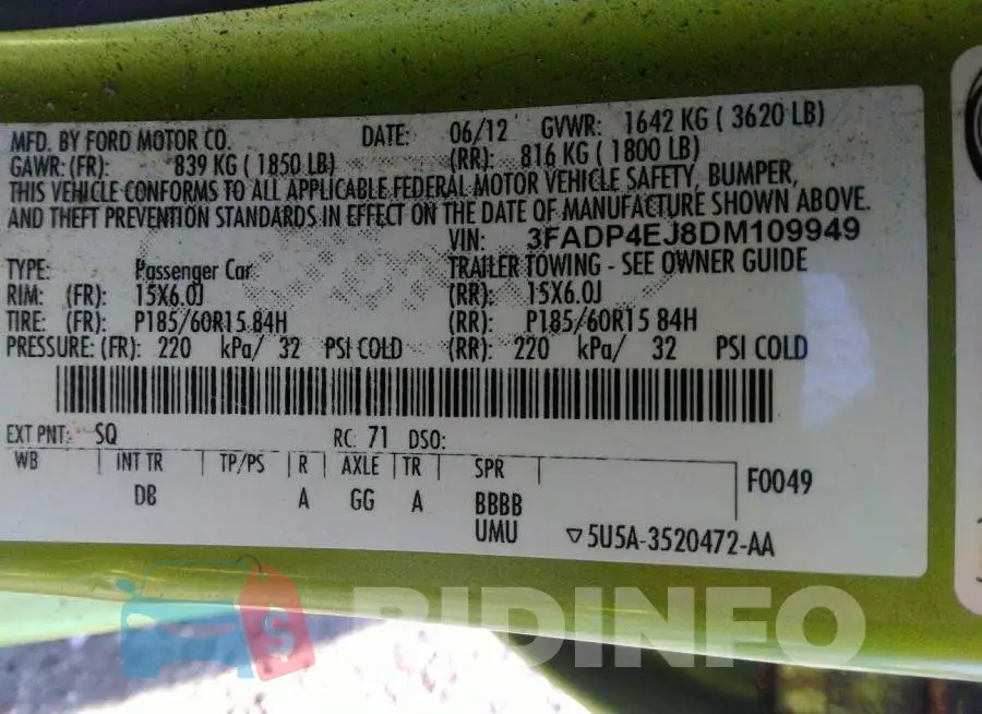 3FADP4EJ8DM109949 Photo# 9