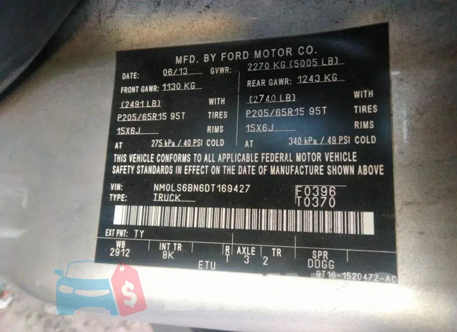 NM0LS6BN6DT169427 Photo# 9