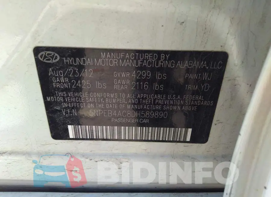 5NPEB4AC8DH589890 Photo# 9