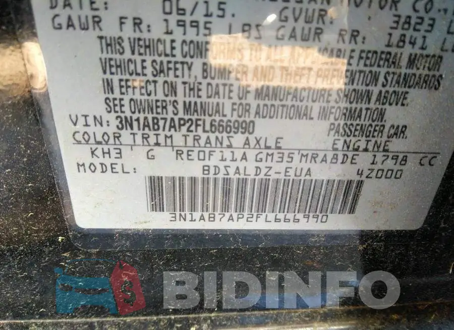 3N1AB7AP2FL666990 Photo# 9