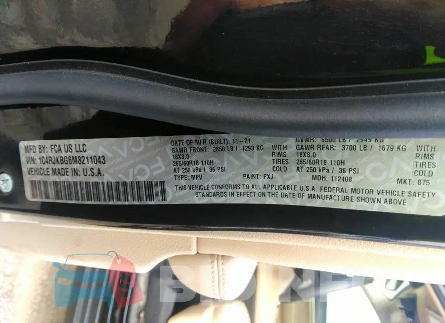 1C4RJKBG6M8211043 Photo# 9