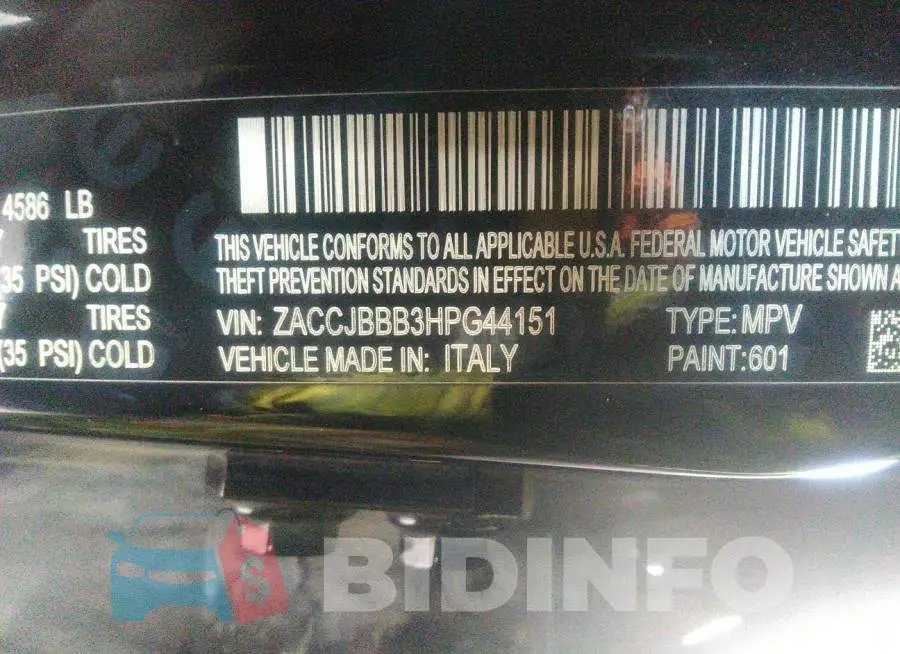ZACCJBBB3HPG44151 Photo# 9