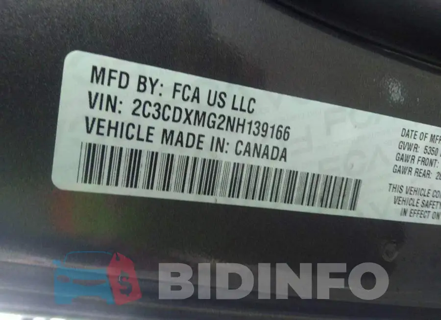 2C3CDXMG2NH139166 Photo# 9
