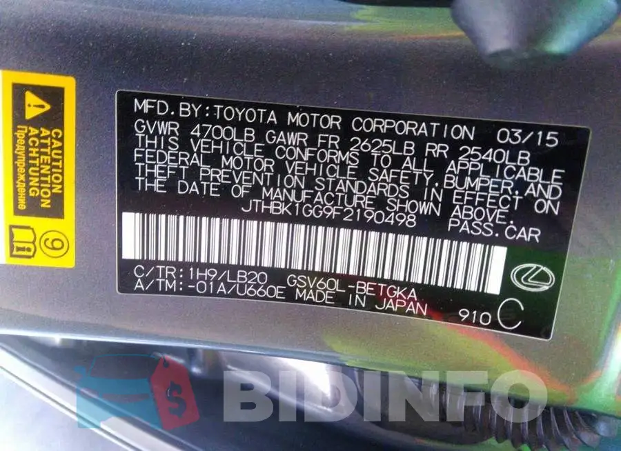 JTHBK1GG9F2190498 Photo# 9