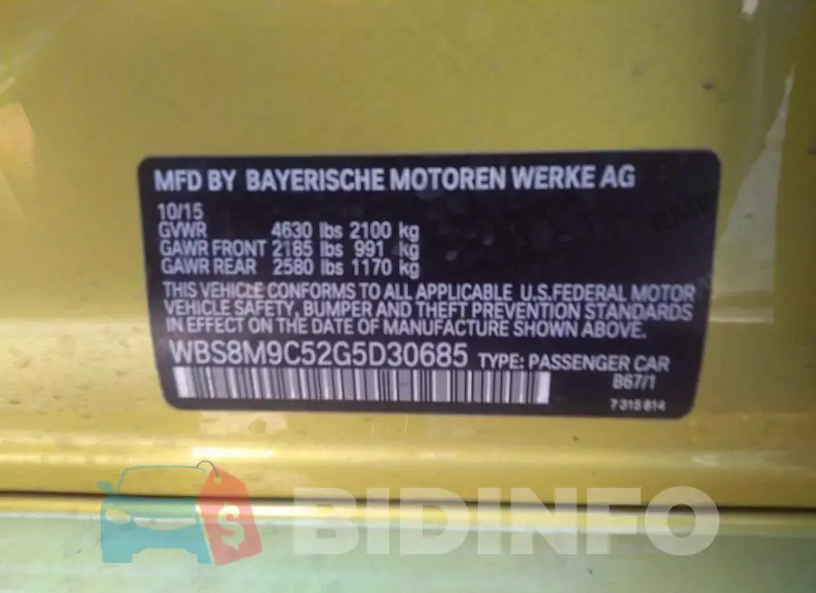 WBS8M9C52G5D30685 Photo# 9