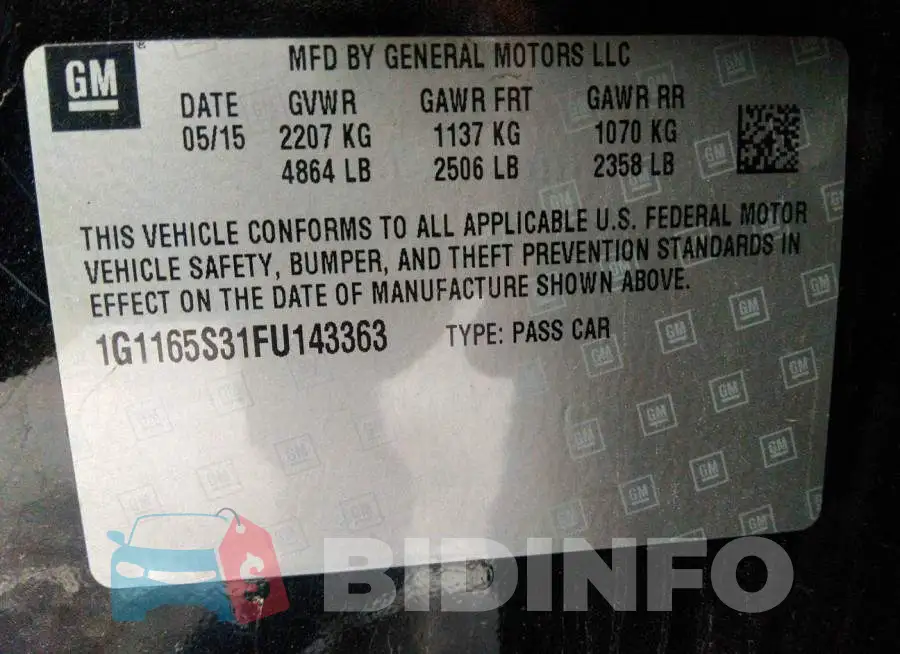 1G1165S31FU143363 Photo# 9
