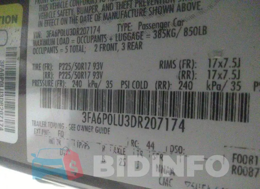 3FA6P0LU3DR207174 Photo# 9