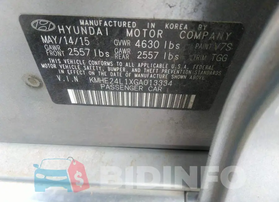 KMHE24L1XGA013334 Photo# 9