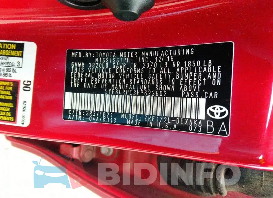 5YFBURHE3HP623602 Photo# 9