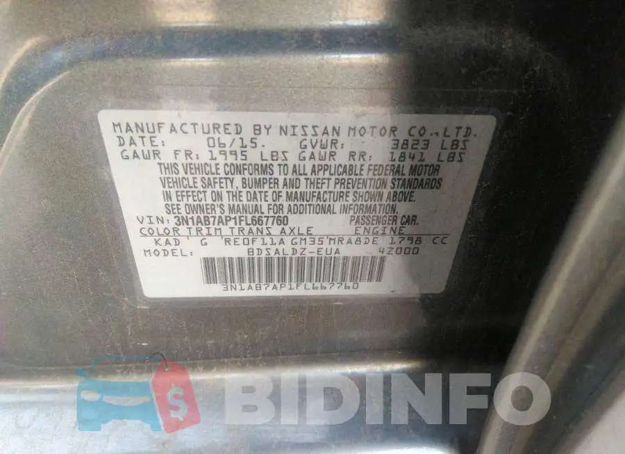 3N1AB7AP1FL667760 Photo# 9