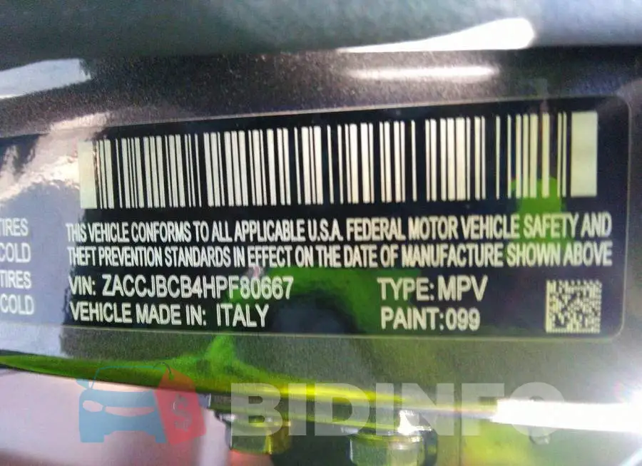 ZACCJBCB4HPF80667 Photo# 9