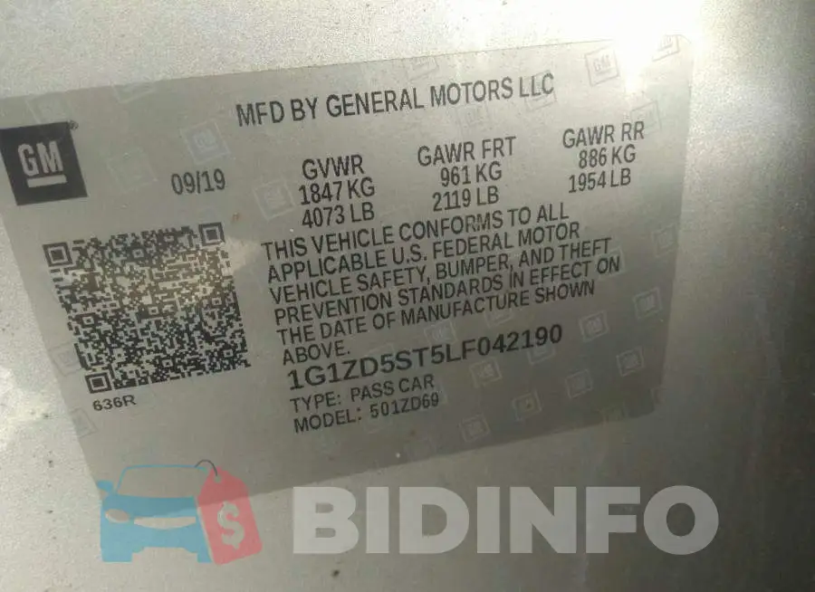 1G1ZD5ST5LF042190 Photo# 9