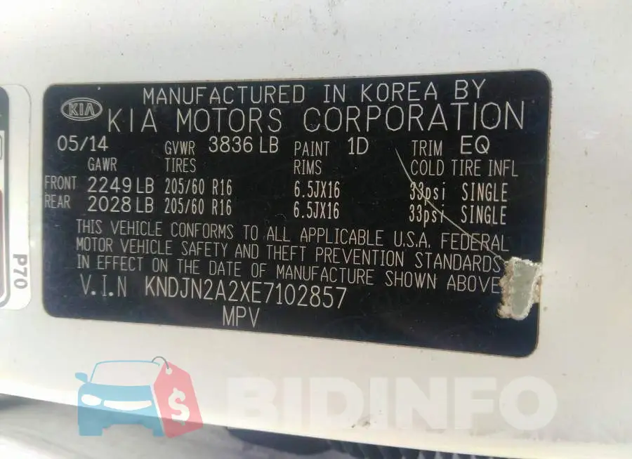 KNDJN2A2XE7102857 Photo# 9