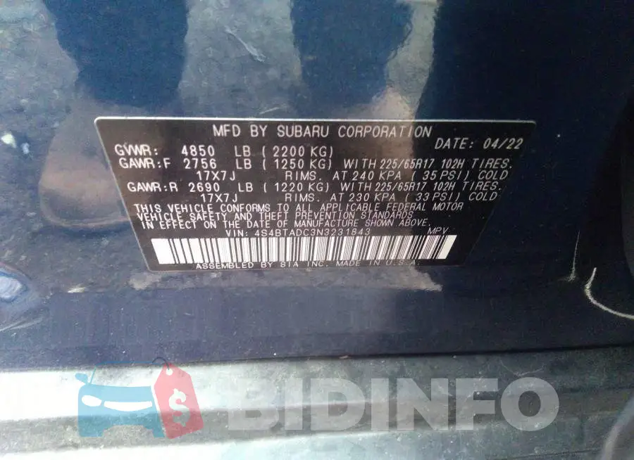4S4BTADC3N3231843 Photo# 9