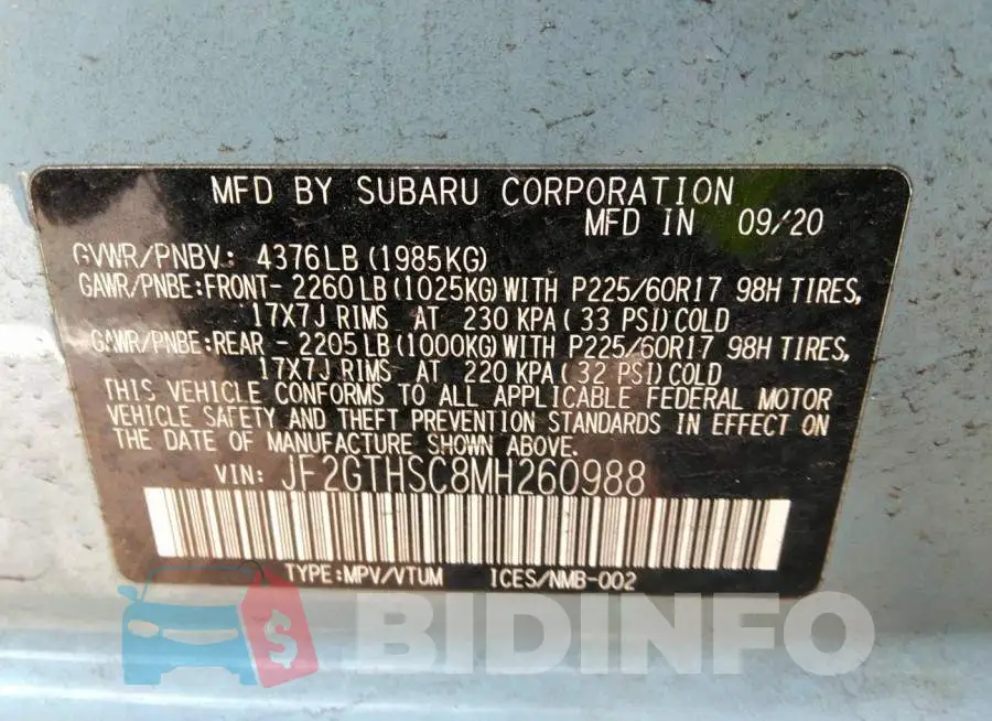 JF2GTHSC8MH260988 Photo# 9