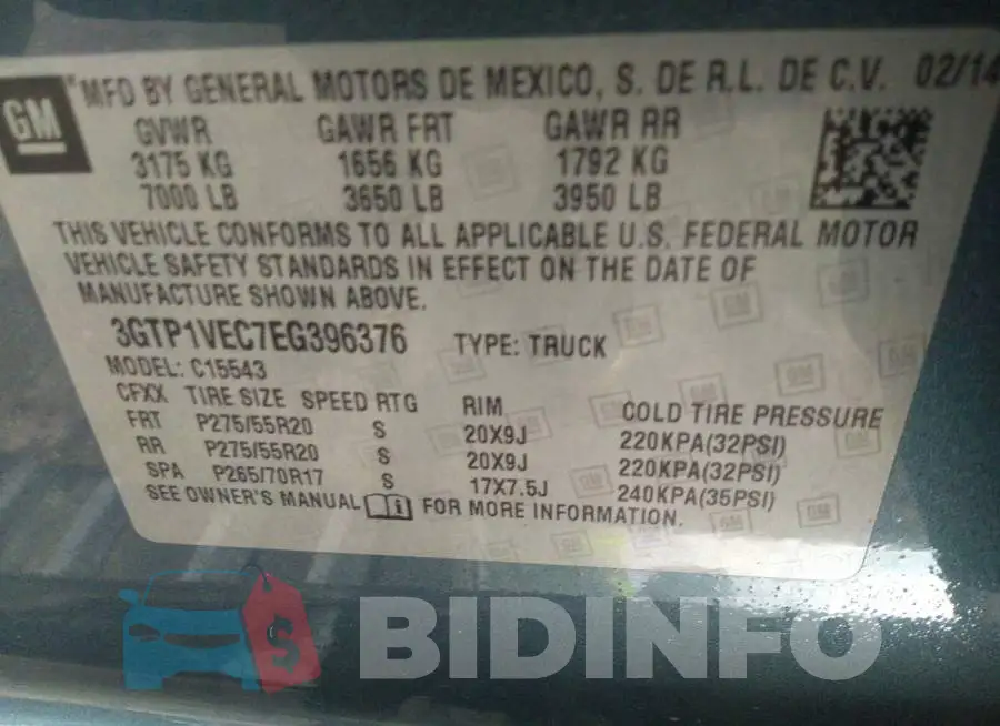 3GTP1VEC7EG396376 Photo# 9