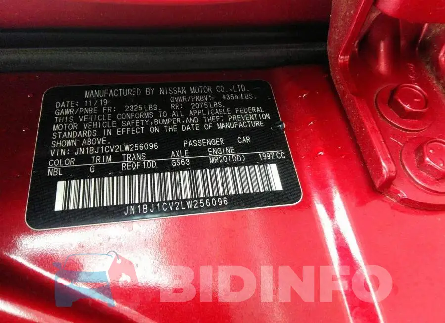 JN1BJ1CV2LW256096 Photo# 9