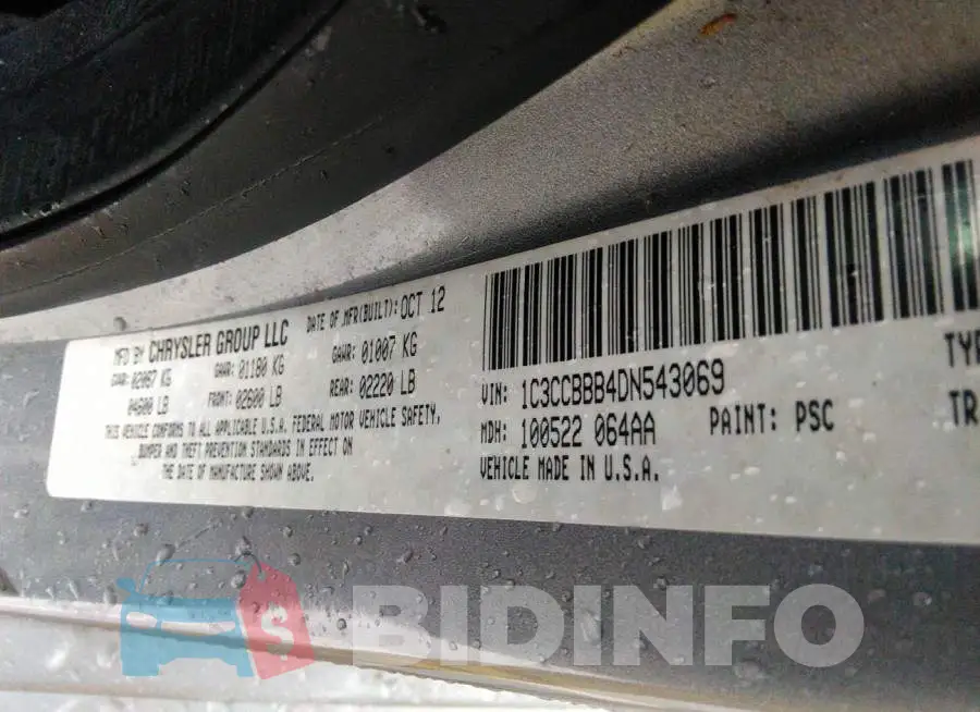 1C3CCBBB4DN543069 Photo# 9