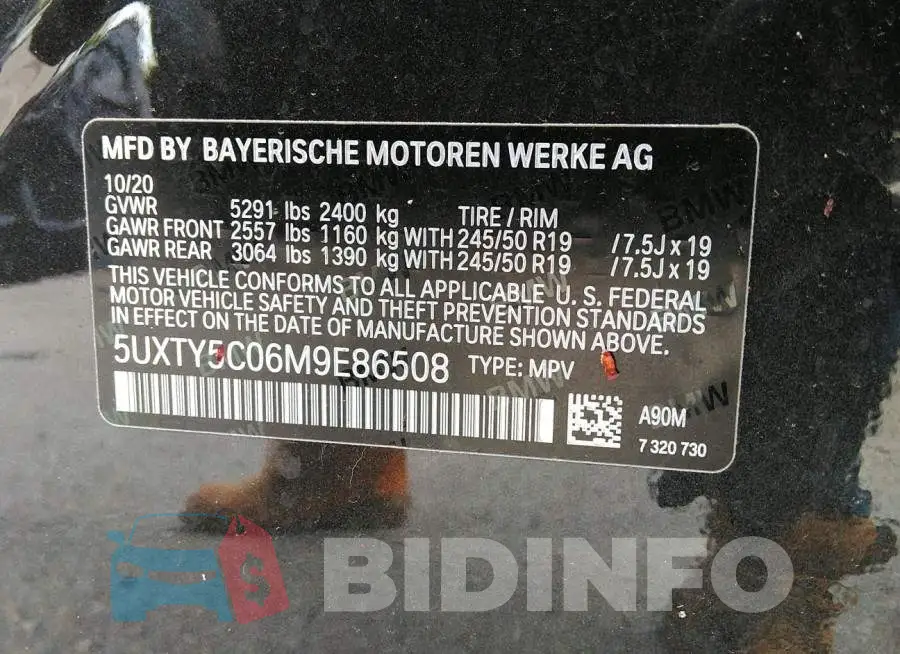 5UXTY5C06M9E86508 Photo# 9